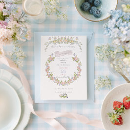 Sommerliche Blumengarten-Baby-Party Einladung