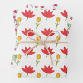 Sommerliche Blumenverpackungspapier Geschenkpapier Set (Beispiel)