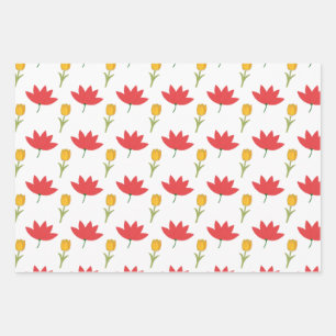 Sommerliche Blumenverpackungspapier Geschenkpapier Set