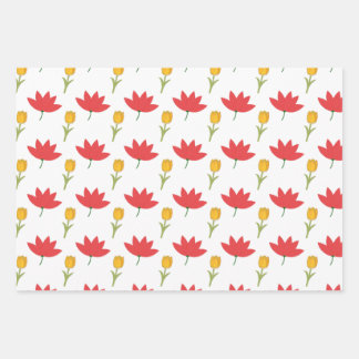 Sommerliche Blumenverpackungspapier Geschenkpapier Set
