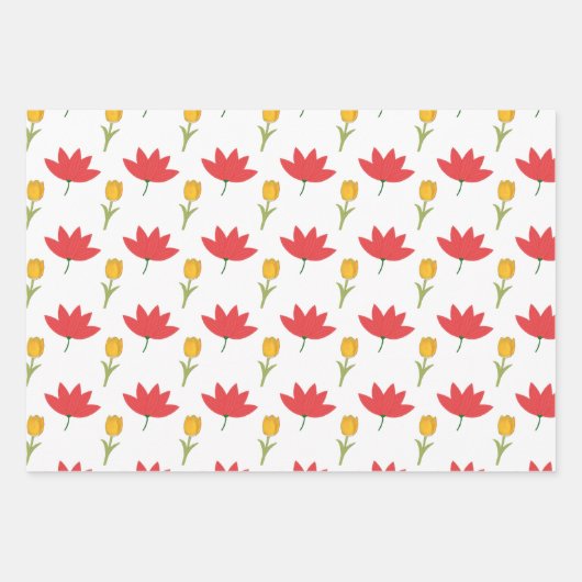 Sommerliche Blumenverpackungspapier Geschenkpapier Set (Vorderseite)