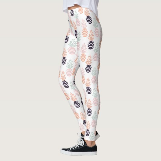 Sommerliche bunte Ananas-Fruchtmuster Leggings (Links)