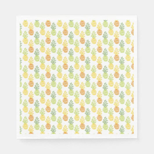 Sommerliche bunte Ananasfrucht-Multifarbenmuster Serviette (Vorderseite)