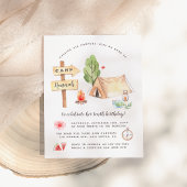 Sommerliche Camping im Wasserfarbenfrohen Girls Ge Einladungspostkarte