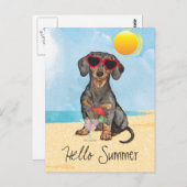 Sommerliche Dackel Postkarte (Vorne/Hinten)