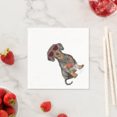 Sommerliche Dackel Serviette (Beispiel)