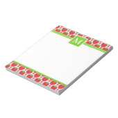 Sommerliche Erdbeeren-Monogramm Notizblock (Rotiert)