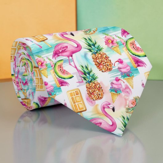Sommerliche Flamingo Krawatte