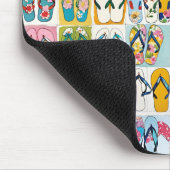 Sommerliche Flip-Flops Blumen bunt Mousepad (Ecke)