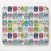 Sommerliche Flip-Flops Blumen bunt Mousepad (Vorne)