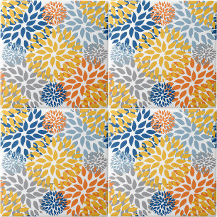 Sommerliche Florale Abstrakte Helle Farben Muster Fliese