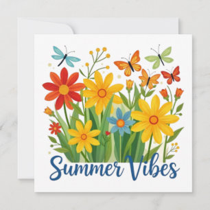 Sommerliche Florale Motive mit Schmetterlingen-645 Feiertagskarte