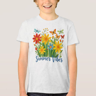 Sommerliche Florale Motive mit Schmetterlingen-645 Tri-Blend Shirt