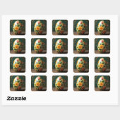 Sommerliche Florale Ostereier Quadratischer Aufkleber (Blatt)