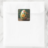 Sommerliche Florale Ostereier Quadratischer Aufkleber (Tasche)