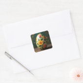 Sommerliche Florale Ostereier Quadratischer Aufkleber (Umschlag)