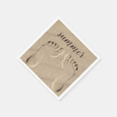 Sommerliche Fußabdrücke in Sand Serviette (Ecke)