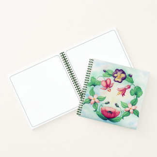 Sommerliche Gartengruß-Notizbuch – Florale Aquarel Notizblock