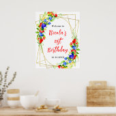 Sommerliche gemischte Beeren Geburtstagsbegrüßung Poster (Küche)
