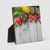 Sommerliche Gemüseernte Grenze Fotoplatte (Vorderseite)