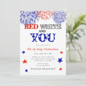 Sommerliche GRILLEN 4. Juli Einladung (Stehend Vorderseite)