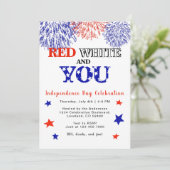 Sommerliche GRILLEN 4. Juli Einladung (Stehend Vorderseite)