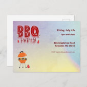 Sommerliche GRILLEN individuelle Einladung Postkarte (Vorne/Hinten)