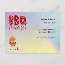 Sommerliche GRILLEN individuelle Einladung Postkarte