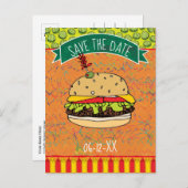 Sommerliche GRILLEN Save the Date Einladung (Vorne/Hinten)