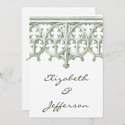 Sommerliche Grüne Kathedrale Einladungen für Hochz (Vorne/Hinten)