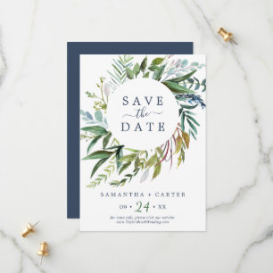 Sommerliche Grünpflanzen-Save-the-Date-Karte Save The Date