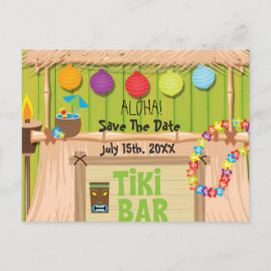 Sommerliche Hawaiian Tiki-Party-Event-Postkarte Ankündigungspostkarte