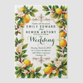 Sommerliche Hochzeit im Mittelmeer Pergament Einladungen