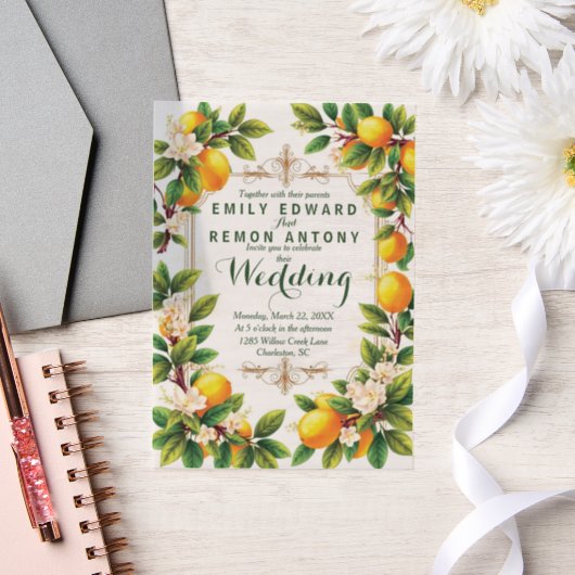 Sommerliche Hochzeit im Mittelmeer Pergament Einladungen (Hochzeit)