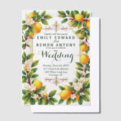 Sommerliche Hochzeit im Mittelmeer Pergament Einladungen (Versetzt)