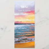 Sommerliche Hochzeitsnacht am tropischen Strand Menükarte (Vorderseite)