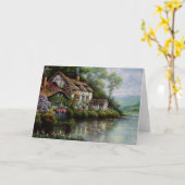 Sommerliche Hütte Schöne farbenprächtige Landschaf Karte (Gelbe Blume)