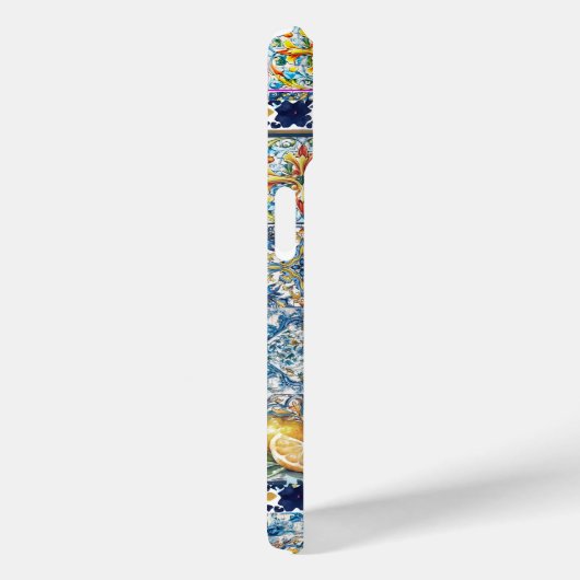 sommerliche italienische floralblaue Kacheln Zitru Case-Mate iPhone Hülle (Rückseite / Rechts)