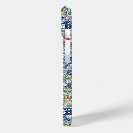 sommerliche italienische floralblaue Kacheln Zitru Case-Mate iPhone Hülle (Rückseite / Links)