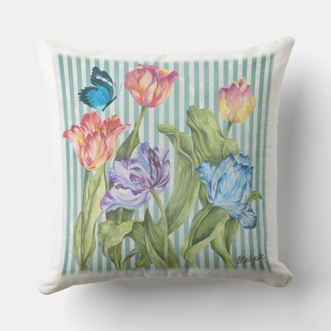 Sommerliche Kissen im Freien (Rückseite)