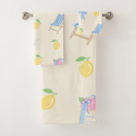 Sommerliche Lemon Coquette-Bowle Küsten-Badetuch-S Badhandtuch Set