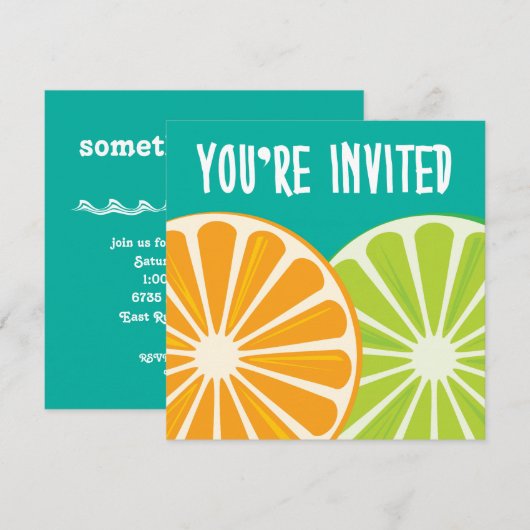 Sommerliche Party Einladung (Vorne/Hinten)