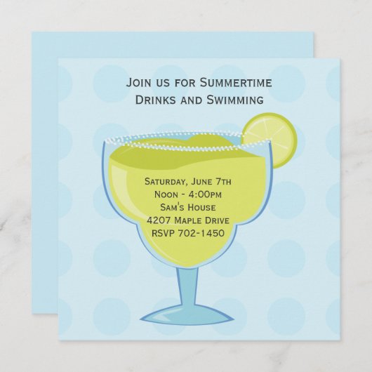 Sommerliche Party Einladung (Vorne/Hinten)