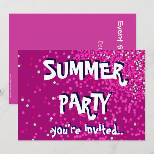 Sommerliche Party Einladung (Vorne/Hinten)