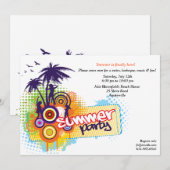 Sommerliche Party Einladung (Vorne/Hinten)