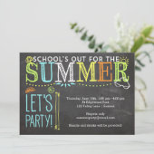 Sommerliche Party Einladung-Schule ist vorbei Einladung (Stehend Vorderseite)