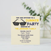 Sommerliche Party Einladung - Schwarze Sonnenbrill (Stehend Vorderseite)