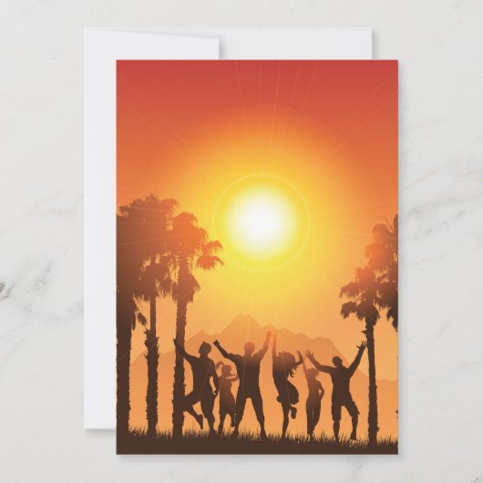 Sommerliche Party Tanzveranstaltung Einladung (Vorderseite)