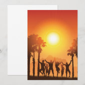 Sommerliche Party Tanzveranstaltung Einladung (Vorne/Hinten)