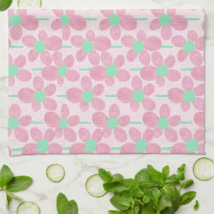 Sommerliche Pastell-Blumen Botanische Küchenhandtü Geschirrtuch